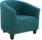 Club Chair Slipcover for Armchair High Stretch Armchair Slipcover Furniture Protector for Living Room Removable Wing Back Covers (3 Pieces, Dark Green)