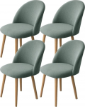 LinFortune Set of 4 Stretchy Chair Covers for Dining Room Chairs, Curved Backrest, Modern Accent Chair, Slipcovers, Washable Chair Protector without Armrests for Living Room, Kitchen, Hotel (Matcha