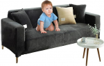 Plush Sofa Cover for 3-Cushion Couch, Velvet Sofa Throw Elastic Armchair Cover Furniture Sofa Loveseat Cover Protector