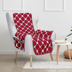 Elegantne mugavus tikitud m&ouml;&ouml;bli kaitsjad Solid ja tr&uuml;kitud disain Reversible Slipcovers koos elastsete rihmade ja Smart taskutega , Bloomingdale Wing Chair, Burgundy/Black
