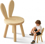 Laste puidust tool alates 1 aastast, v&auml;ike tool j&auml;nesek&otilde;rvadega seljatoega, libisemiskindlad kummist jalad ja 70 kg kandev&otilde;ime, laste puidust tool laste laudadele (45 cm) - Kingitused laste jaoks