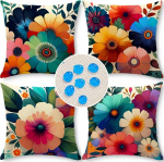 Cirzone Outdoor padjakate komplekt 4 padjakatet 45 x 45 cm Dekoratiivne elutoa linasest riidest dekoratiivse elutoa, aia, r&otilde;du jaoks.