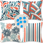 Cirzone Outdoor padjakate komplekt 4 padjakatet 45 x 45 cm Dekoratiivne elutoa linasest riidest dekoratiivse elutoa, aia, r&otilde;du jaoks.