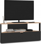 IDMarket - 100 cm nurgapealne telerialus ELI Puiduefekt P&ouml;&ouml;giefekt Must