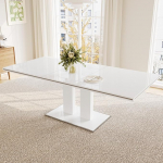 JIEXI pikendatav kaasaegne s&ouml;&ouml;gilaud, ristk&uuml;likukujuline MDF k&ouml;&ouml;gilaud, 160-200 cm, s&ouml;&ouml;gilaud tugeva raamiga, 6-8 inimesele, k&ouml;&ouml;k, elutuba, kontor, v&auml;ike ruum