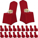Showgeous Pack of 20 tool Covers Bordeaux Red Polyester Spandex Lycra Stretch Chair Covers Universal Washable Chair Covers for Wedding Party Dining Room Banquet Decoration