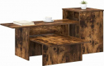 Konsolentisch Beistelltisch 91,5 x 35 x 38,5 cm, Schmaler Sofatisch Flurtisch aus Holzwerkstoff, Rauch Eiche, mit Stauraum f&uuml;r Wohnzimmer und Eingangsbereich
