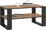 BDW - kohvilaud - diivanilaud avatud riiuliga, riiuliga - 92 x 45 x 53 cm K&otilde;rvallaud, Lowboard - elutuba, salong - kaasaegne - stuupilaud - kirstulaud - puitmaterjal (Black/Oak Craft)