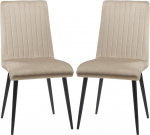 HOMCOM 2 s&ouml;&ouml;gitooli komplekt, sametist kangaga polsterdatud, k&ouml;&ouml;gitoolid terasjalgadega ja ruumi s&auml;&auml;stva disainiga, 43 x 58 x 90 cm, pruun ja must