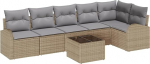 Garten-Sofa-Set mit Kissen 7 tk Beige und Hellgrau Poly Rattan Model3354739