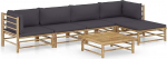 Festnight Garden Lounge Furniture, Patio Garden Furniture Set, Bambus Garden Lounge Diivan, Outdoor Couch Set, Garden Diivan Set, Patio Furniture, 6 t&uuml;kki