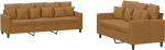 Diivan-set f&uuml;r Wohnzimmer, 3-Sitzer und 2-Sitzer, 2-teilig, mit Kissen, Braun, Samt