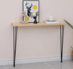 Kitsas konsoollaud, seinale paigaldatav, k&uuml;ljelaud, kitsas, konsoollaud elutuppa sissep&auml;&auml;sualale kahe raudjalaga (must, 100 x 20 x 80 cm / 39 x 8 x 31 tolli)