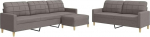 Taupe kangast diivanikomplekt koos jalatoega - 2+3 istekohta, polsterdus, metallraam, elutoa m&ouml;&ouml;bel Model3278334