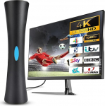 AXFEE DVBT2 antenn koos v&otilde;imendiga 36Dbi+ HDTV siseantenn televisioonile, maksimaalne signaali kvaliteet t&auml;nu alumiinium s&uuml;damikule, Full HD, 5 m kaabel, DVB-T2 antenn, TV Freenet, TV, sise- ja v&auml;lismaa
