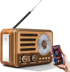 Retro raadio Bluetoothiga, Vintage transistorraadio, Nostalgia raadio v&auml;ike, AM/FM/SW, toetab USB/TF/AUX MP3 taasesitust, laetav k&ouml;&ouml;giraadio koju, kontorisse, &otilde;uele