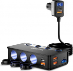 9 in 1 BESTEK 180 W sigaretis&uuml;&uuml;taja jaotur, autolaadija 65 W PD & 4 Port QC3.0 autolaadija USB C sigaretis&uuml;&uuml;taja adapter USB LED-valgusega iPhone Dash Cam iPad GPS jaoks