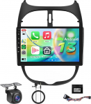 Hodozzy Carplay autoraadio Peugeot 206/206cc/Citroen C2 2001-2016, 9-tolline puuteekraan Android Auto/EQ/Mirror Link/WiFi/GPS/RDS/FM/Bluetooth 5.0/USB+Canbus'ga