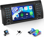 CAMECHO 2+64G 7-tolline ASP navigatsiooniga autoraadio BMW E39 E53 M5 X5 jaoks koos tagantj&auml;rele vaatekaameraga, Android 13 traadita Carplay Bluetooth raadio Androidiga auto WiFi GPS FM/RDS peeglilink + Canbus HD