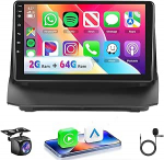 Autoradio 2G + 64G Android 15 Ford Fiesta 2009-2014, 9-tolline HD 2.5D puuteekraaniga autoraadio traadita Carplay Android auto GPS Wi-Fi USB Bluetooth FM RDS raadio tagurduskaameraga