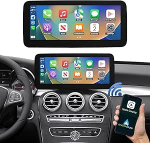 Road Top 12,3-tolline traadita CarPlay juhtmeta autoraadio Android auto puuteekraan Mercedes Benz C GLC V klassi W205 W447 2016-2018 aasta NTG5.0/5.1/5.2 s&uuml;steemiga, tugi Mirrorlink ..