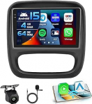 4+64G autoraadio Renault Trafic 3 2014-2021/Opel Vivaro B 2014-2019 Android 15 koos 6-tollise sisekraaniga, mis toetab juhtmevaba Carplay ja Android Car Mirror Link Radio FM/RDS GPS-i