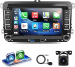 [Qualcomm 4GB + 64GB 8 Core] CarPlay autoraadio Golf 5 6 T5 Polo 6r Caddy Passat Touran Seat, Car Stereo Con Android Auto Bluetooth GPS WiFi RDS/FM Canbus USB + AHD tagurduskaamera