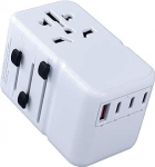 Universaalne reisiadapter kogu maailmas, 85W PD kiirlaadija, rahvusvaheline pistikupesa adapter 3 USB-C ja 2 USB-A pordiga, toiteadapter Euroopale, USA-le, &Uuml;hendkuningriigile, Austraaliale (t&uuml;&uuml;p C, G, A, I)