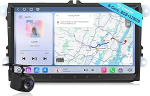 Eonon 9-tolline autoraadio Volkswagen Seat Skoda Polo Golf V/VI Android 13 8+128GB 4G CarPlay Android auto WiFi GPS Bluetooth DSP EQ MirrorLink toetab OBDII tagurduskaamerat VWX6S-Pro