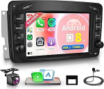 6G+128G 8 Core Wireless Carplay Android autoraadio Mercedes Benz W168 W203 CLK C209/W209 SLK/W170 W463 Viano Vito Vaneo 7-tolline raadio Android auto navigatsioon GPS WiFi Bluetooth FM/RDS/DSP tagumine vaade
