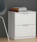 Dmora - Syracuse Bedside Table, Modern Bedside Table with 2 Drawers, Low Chest of Drawers for Bedroom, 38 x 34 x 45 cm, White