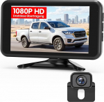 AUTO-VOX juhtmevaba tagurduskaamera: 5-tolline 1080P monitor, kahe kanaliga, 30-minutiline paigaldus, stabiilne digitaalne raadio&uuml;lekanne, IP69K veekindel ja &ouml;ine n&auml;gemine, maasturile, veoautole, autole, pikapile.