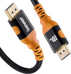 8K DisplayPort 1.4 kaabel 3 m, DisplayPort to DisplayPort kaabel [4K @ 144Hz, 8K @ 60Hz] 32.4Gbps HBR3 HDR10 HDCP 2.2 nailonist punutud kaabel telerile, m&auml;ngumonitorile, projektorile