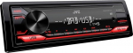 JVC KD-X182DB USB autoraadio DAB+-ga (USB, AUX-In, 1 x Pre-Out 2,5 V, heliprotsessor, 4 x 50 W, punane nuputuli), must