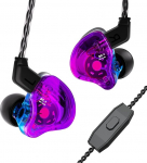 Yinyoo CCZ Melody In-Ear Monitors Hybrid 1BA 1DD HiFi k&otilde;rvaklapid, Deep Bass, kerged k&otilde;rvaklapid IEM koos 4N OFC kaabliga muusikule / trummarile / bassistile (lilla sinine, mikrofoniga)