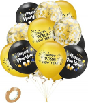 15tk uusaasta &otilde;htu dekoratsioonid 2024 &otilde;hupallid kuldne must &Otilde;nnelik uusaasta 2024 &otilde;hupallid lateks &otilde;hupallid &Otilde;nnelik uusaasta konfettiballoonid 2024 uusaasta &otilde;htu peo dekoratsioonitarvikud