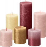 Bolsius Rustic Pillar Candles - Kinkekomplekt 6 - Haptiline luksus - Dekoratiivsed majapidamisk&uuml;&uuml;nlad - Pikk p&otilde;lemisaeg - L&otilde;hnastamata - Looduslik taimne vaha - Ilma palmi&otilde;lita