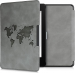 Amazon Kindle Paperwhite (10. p&otilde;lvkond - 2018) jaoks sobiv kwmobile &uuml;mbris - Kunstnahast eReader kaitse&uuml;mbris - reisikontuur hall