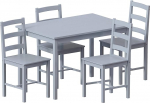 Vida Designs Yorkshire Dining Table and Chairs Set Kitchen Home Furniture (Grey, 4 Seater)