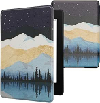 kwmobile Klapph&uuml;lle kompatibel mit Amazon Kindle Paperwhite 11. Generation 2021 H&uuml;lle - Flipcase f&uuml;r Kindle Paperwhite H&uuml;lle mit Magnetverschluss - Sternenhimmel Nacht See