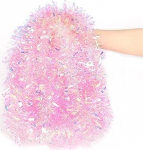 LOMIMOS 14ft roosa Glitter Tinsel Garland j&otilde;ulupuu pidu pulmade kaunistamiseks