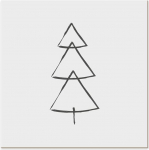 Declea Quadratischer Weihnachtsbaum, schwarz, Holzformen zum Aufh&auml;ngen oder Aufstellen, Dekoration f&uuml;r Zuhause, Party, Event, Design