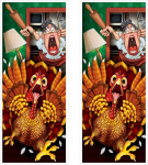 Beistle 90511 2-osaline Wild Turkey Happy Thanksgiving uksekatted sise- ja v&auml;litingimustes kasutamiseks, s&uuml;gisdekoratsioon, j&otilde;ulukaunistus, s&uuml;gispeo koristus, plastist, mitmev&auml;rviline.