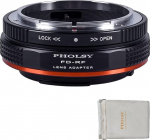 PHOLSY objektiivi adapter koos apertuurikangiga k&auml;sitsi fookusega, mis &uuml;hildub Canon FD FL objektiiviga Canon EOS RF kaamera korpusele, FD to RF