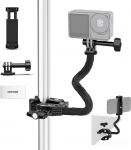 NEEWER tegevuskaamera kinnituskomplekt koos superklambriga, pehme voolikuga, reguleeritav klamber lamedatele/&uuml;maratele pindadele, &uuml;hildub GoPro, Insta360, DJI tegevuskaamera, mobiiltelefoniga, GP-26