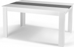 IDMarket Georgia Rectangular Dining Table for 6 Seater, 140 x 90 cm, White/Grey