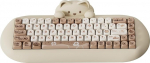 YUNZII C68 traadita mehaaniline klaviatuur, 65% m&auml;nguklaviatuur Hot Swap, kolmikrežiim BT5.0/2.4G/Wired, RGB taustavalgustusega NKRO, armas kass silikoonist klaviatuur Win/Mac (pruun kass, piimavahetus)