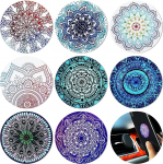Weewooday 8 tk &uuml;mmargune metallplaadi hoidja mobiiltelefoni magnetiline hoidja magnetiline &uuml;hilduv magnetiline auto kinnitused kleebis (Mandala Style)