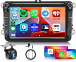 6G + 128G 8-tuumaline Android autoraadio VW Passat Golf Jetta EOS Polo Touran Seat Sharan koos Carplay Android autoga, Hodozzy 8-tolline puuteekraan Bluetooth navigatsiooniga WiFi USB DSP FM / RDS raadio tagurdamine
