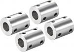 sourcing map Shaft Coupling Connector 5 mm to 10 mm Bore Rigid Coupling Set Screw L25XD20 Aluminium Alloy Pack of 4
